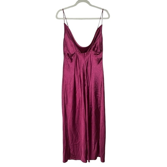 LIONESS Magenta Walk The Line Satin Midi Dress Size XXL - Picture 5 of 15